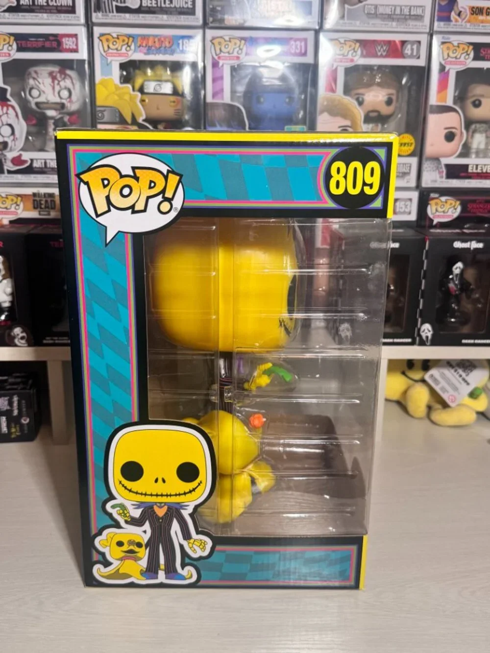 Funko Pop Jack Skellington w/ Zero #809 JUMBO 10 Inch Blacklight - Near Mint